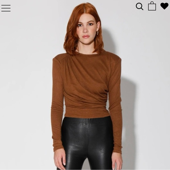 Walter Baker Gavie Solid Ruched Top - Picture 1 of 11